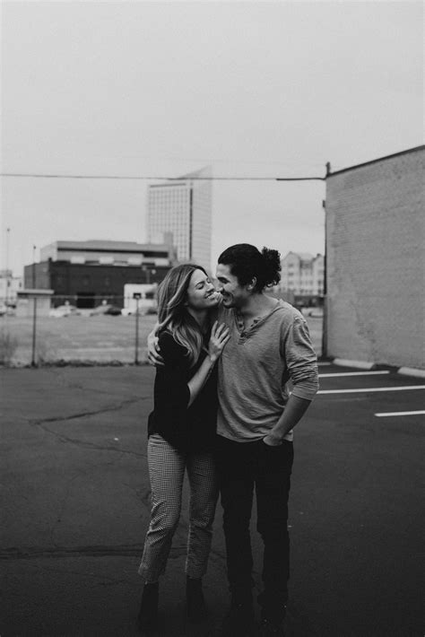 Cutest Urban Couple Session Creamy And Grainy Black And White Couple
