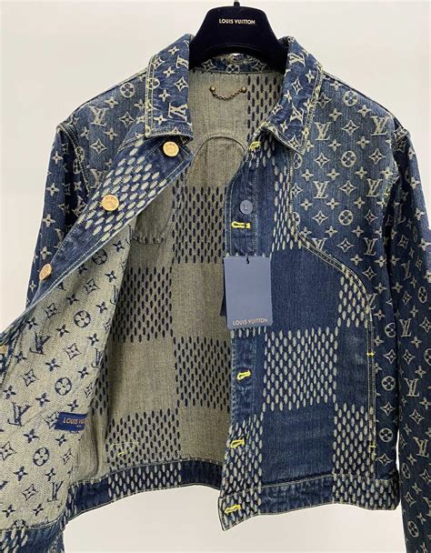Louis Vuitton Giant Damier Waves Monogram Denim Jacket Blue