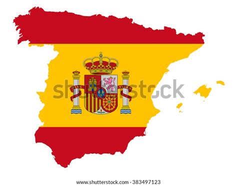 Spain Map Spain Flag Vector Illustration Stock Vector Royalty Free