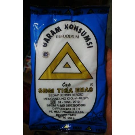 Jual Garam Dapur Halus Beryodium Cap Segitiga Emas 250gr Shopee Indonesia