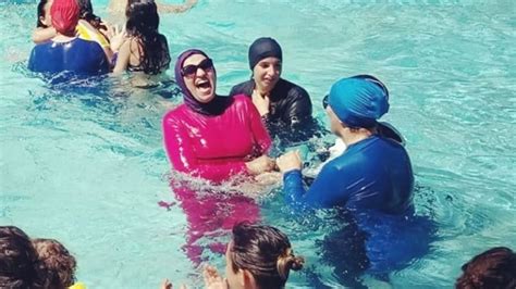 muslim women inspired by rosa parks defy burkini ban at french swimming pool world news