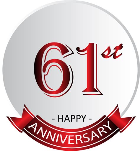 61st Anniversary Celebration Label 13836161 Png
