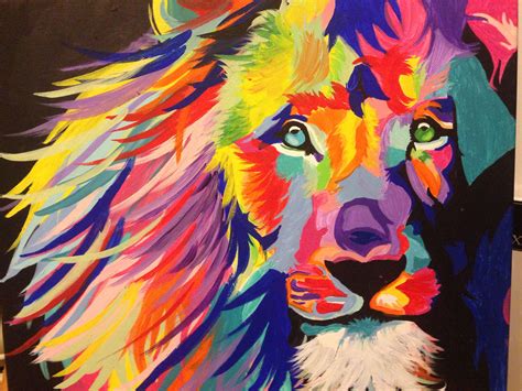 ️colorful Lion Painting Artist Free Download