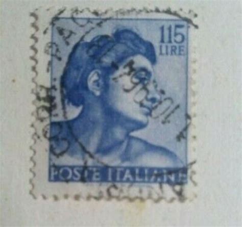 Stamp Poste Italiane Michelangelo 115 Lire Year 1961 Original Ebay