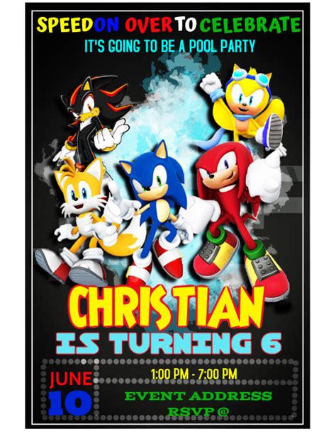 Sonic Birthday Invitation Template Postermywall