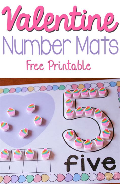 Free Valentines Number Mats Printables