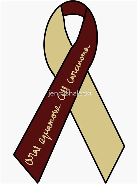 Oral Squamous Cell Carcinoma Awareness Ribbon Sticker For Sale By Jenmishalecki Redbubble