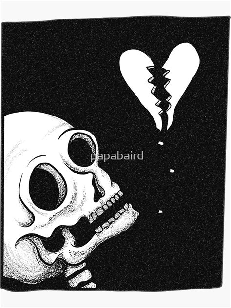 Broken Heart Skull Original Illustration Sticker For Sale By