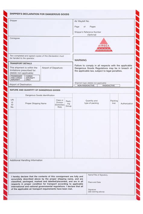 Shipper S Declaration Of Dangerous Goods Fill And Sig Vrogue Co