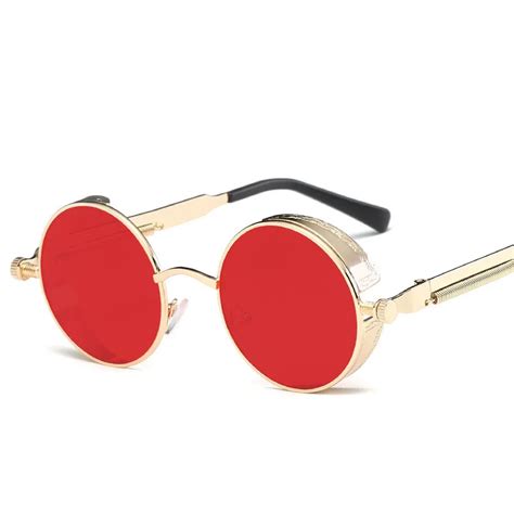 Metal Round Steampunk Sunglasses Men Women Fashion Glasses Brand