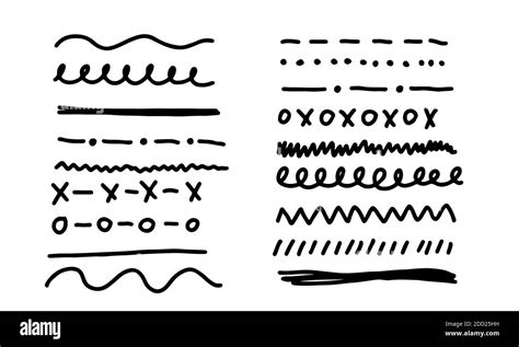 Hand Drawn Lines And Dividers In Various Styles Black White Outline