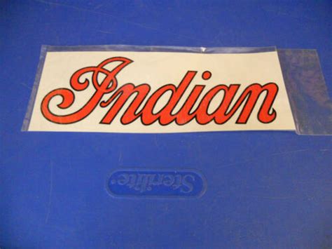 Nos Vintage Indian Motorcycle Decal Sticker Red And Black 10 X 4 Ebay