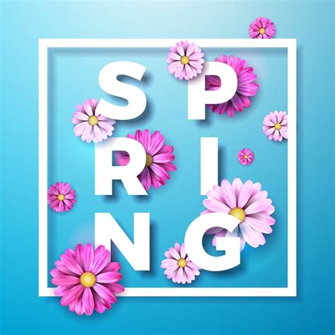 Premium Vector Vector Illustration Of A Spring Theme With Pink Flower