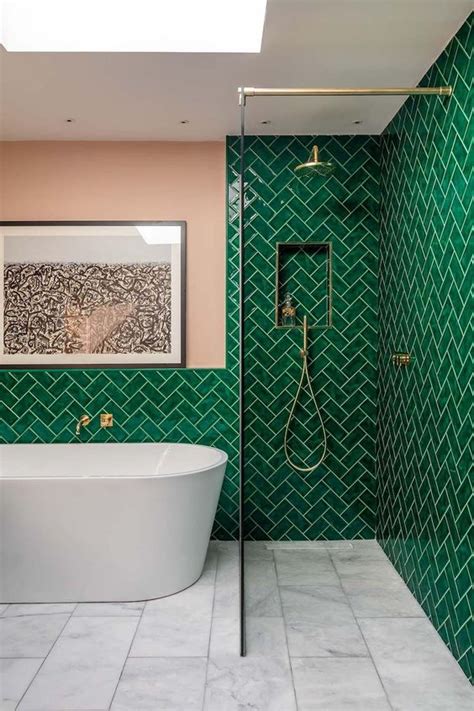 Renters, this is the ultimate hack for your fugly bathroom. 25 Creative And Bold Bathroom Tiles Ideas - DigsDigs