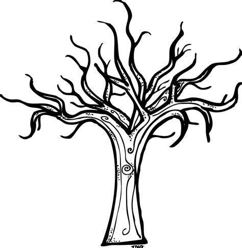 Tree Branches Coloring Pages Clipart Best