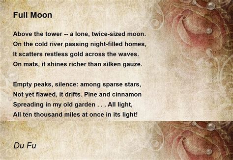 Full Moon Poem by Du Fu - Poem Hunter