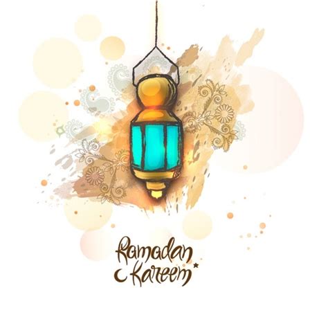 Premium Vector Ramadan Kareem Background With Hand Drawn Lantern