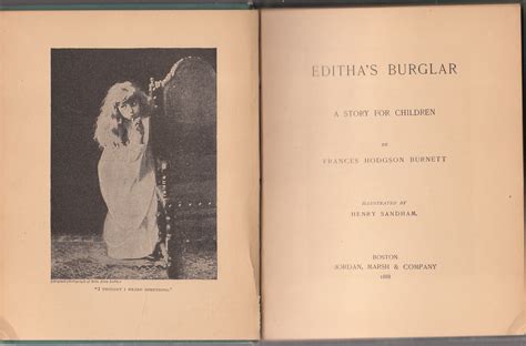 Edithas Burglar Par Burnett Frances Hodgson Hardcover 1888 First
