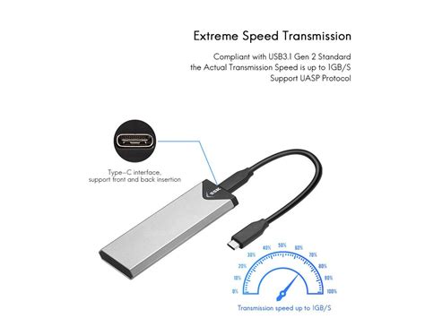 SSK Aluminum M 2 NVME SSD Enclosure Adapter USB 3 1 Gen 2 10 Gbps To