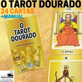 Tarot Dourado de Marselha 24 Cartas Baralho de Tarô com Lindas