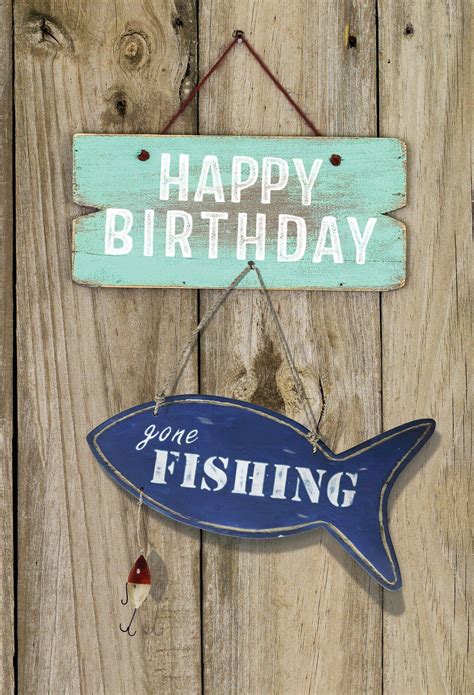 Gone Fishing Birthday Card In 2021 Fishing Birthday Cards Fishing