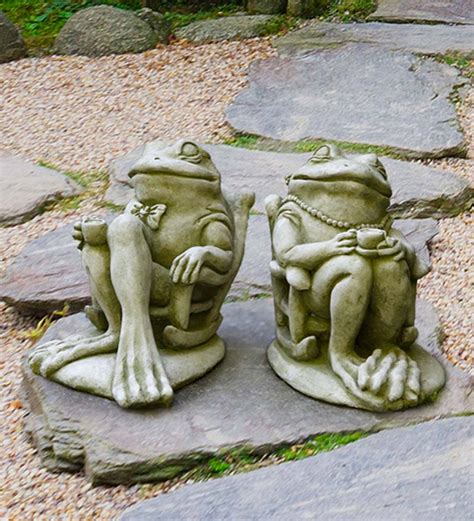 Usa Made Cast Stone Frog Garden Statues Wind And Weather