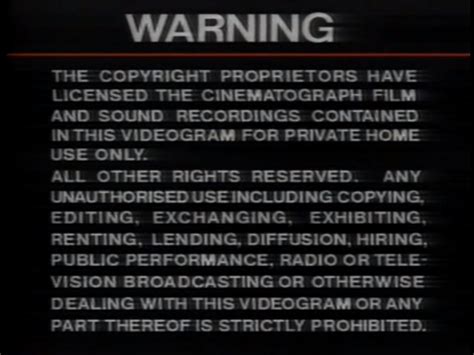 Sony Video Software Warning Screen Audiovisual Identity Database