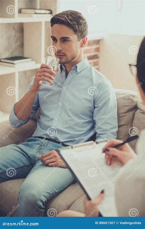 Guy At The Psychologist Stock Image Image Of Notes Psychiatry 88601307