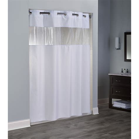 Major Hookless Shower Curtain 71 X 77 White Hookfree Polyester