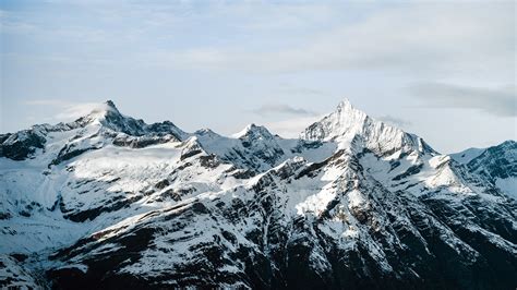 Mountains Landscape Snow Snowy Peak Rock Nature Hd Wallpapers