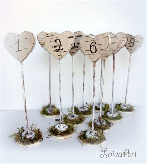Rustic Wedding Table Numbers Centerpiece Picks By Laivaart