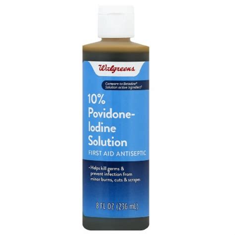 Walgreens 10 Povidone Iodine Solution First Aid Anitseptic 8 Fl Oz