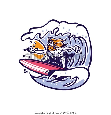 Skinny Surfer Guy Vector Illustration Stock Vector Royalty Free 1928652605 Shutterstock
