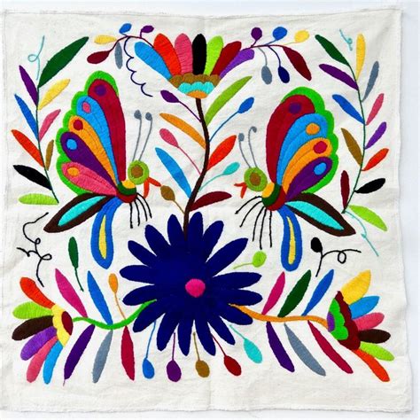 Embroidered Otomi Wallhanging Tenango Mexican Folk Art 17 High X 17