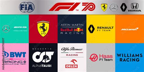 Vector Logos Of The 2020 Formula 1 Teams Stock Vector Adobe Stock