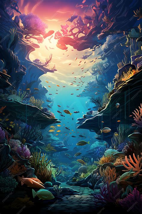 Premium AI Image | Underwater Kingdom Dive Into the Depths of an
