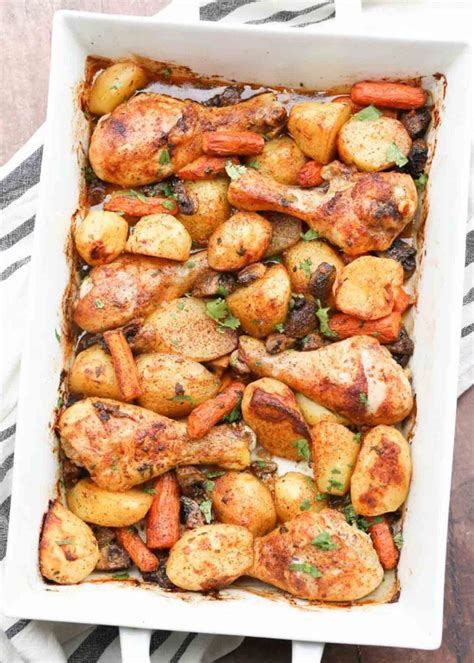 This is an easy chicken wings recipe in oven that anyone can make at home. One Pan Baked Chicken and Potatoes with Vegetables ...