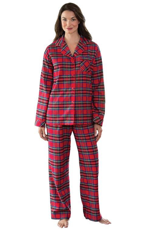 Stewart Plaid Flannel Boyfriend Petite Pajamas In Flannel Pajamas For