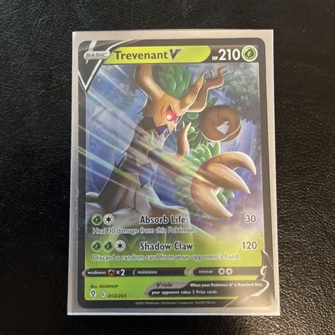 Pok Mon Tcg Trevenant V Evolving Skies Holo Ultra Rare Ebay