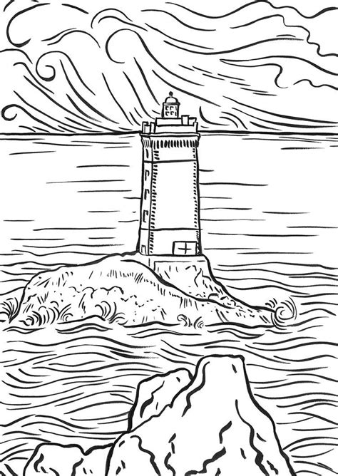 Realistic Lighthouse Coloring Pages - Coloring Home