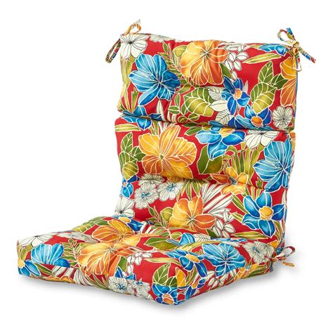 greendale home fashions aloha floral outdoor high back chair cushion