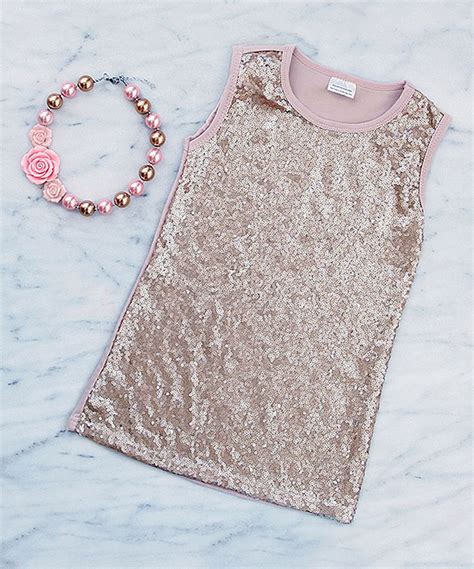 Look At This Whitney Elizabeth Pink Sequin Dress And Pendant Necklace Set
