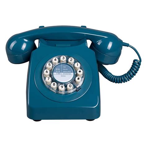 Rotary Design Retro Landline Phone For Home French Blue
