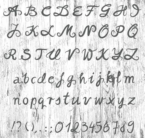 70 kaligrafia numery alfabetu malowane litery ręcznie Etsy