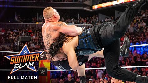 FULL MATCH Brock Lesnar Vs Roman Reigns Universal Title Match SummerSlam YouTube
