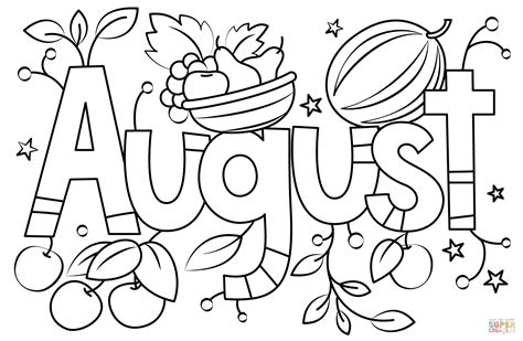 August Coloring Pages Printable Printable Templates