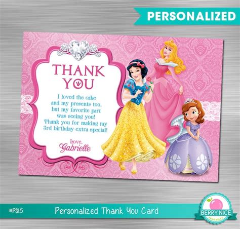 Free Disney Princess Thank You Cards Printable