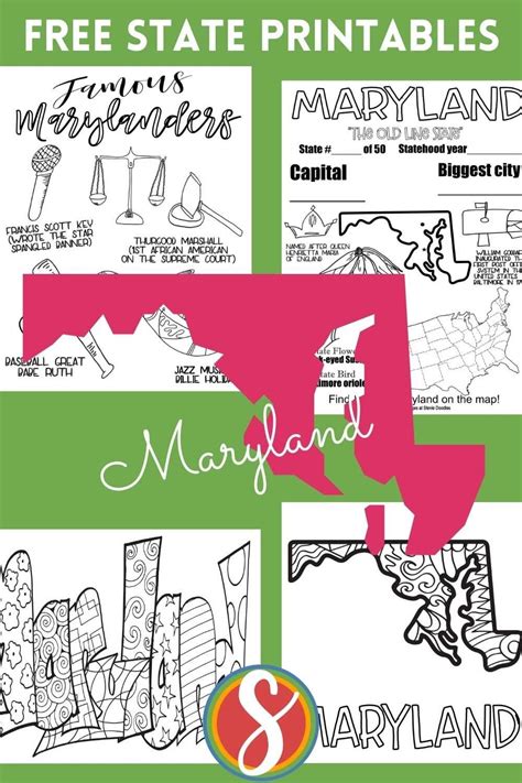 Free Maryland Printable Coloring Page Activities — Stevie Doodles Free