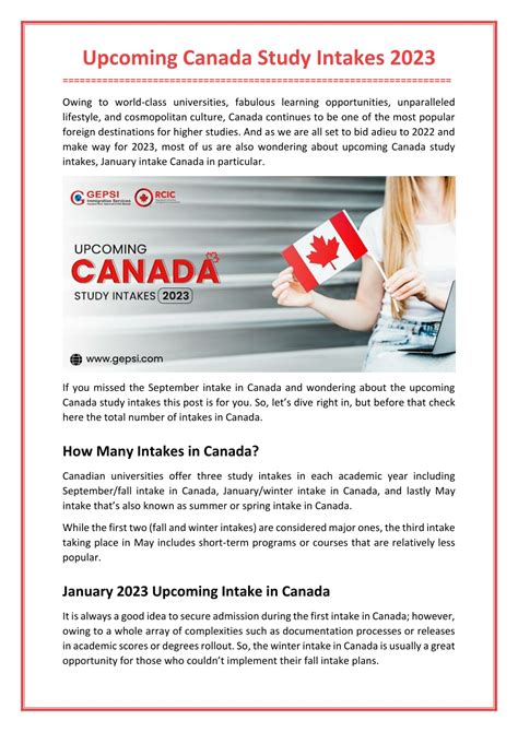 Ppt Upcoming Canada Study Intakes 2023 Powerpoint Presentation Free