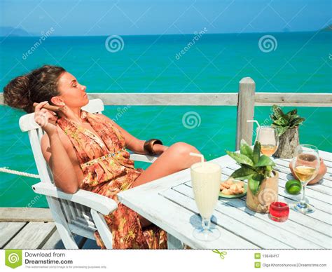 Dinner on the beach stock image. Image of buffet, dressed - 13848417